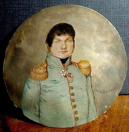 Portrait d'officier Miniature F.Dumont