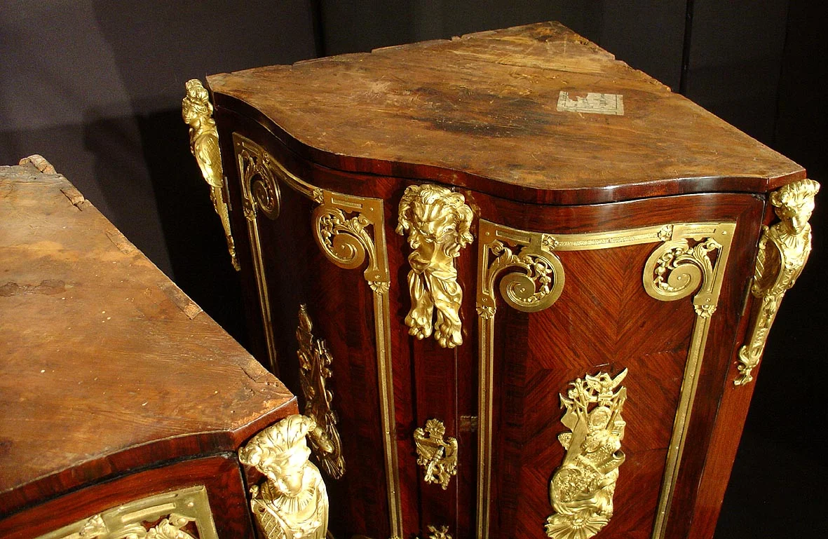 Pair of French Regence Cabinet Corners