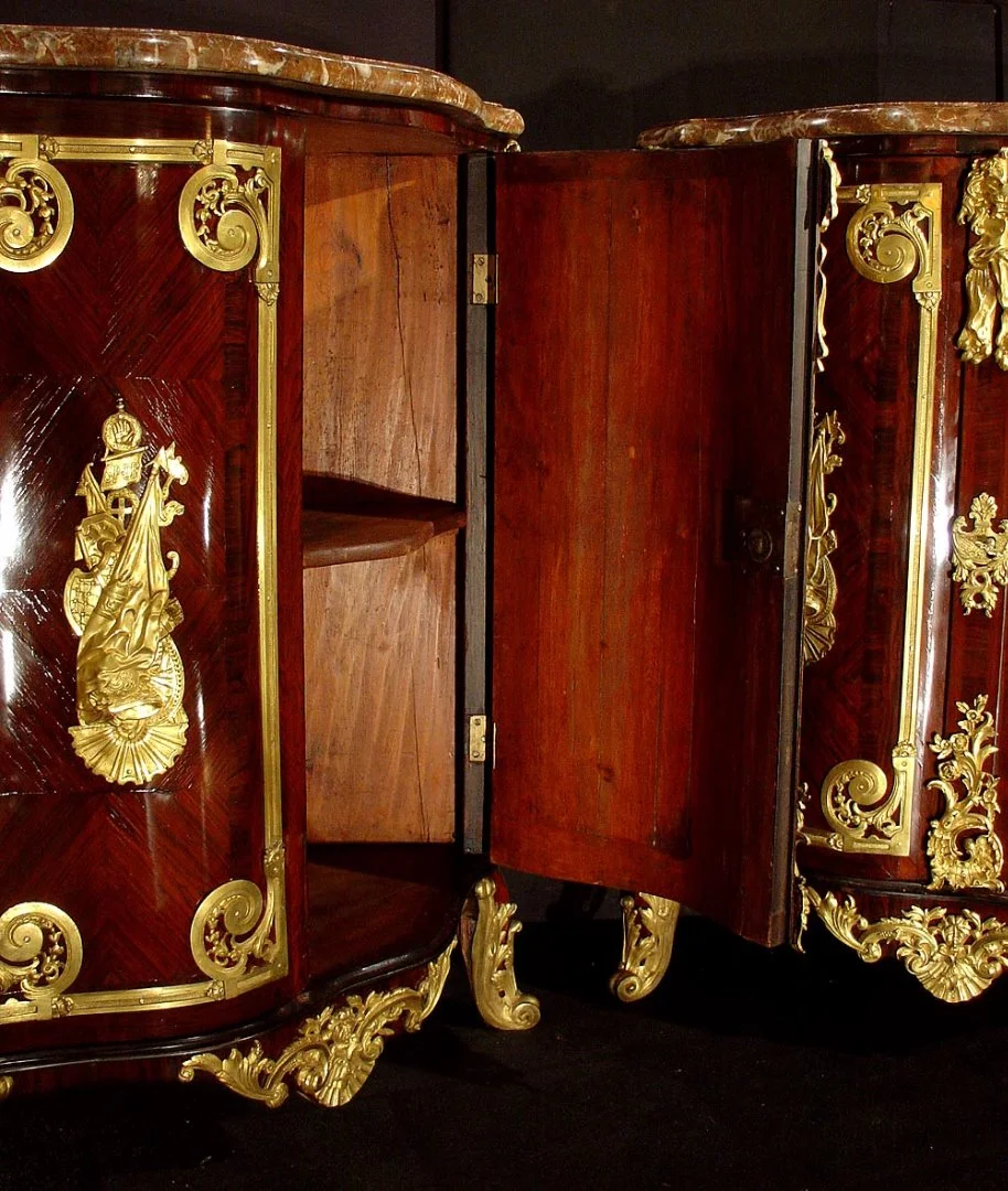 Pair of French Regence Cabinet Corners