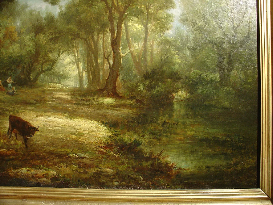 Pair of large 19th French Romantic Paintings