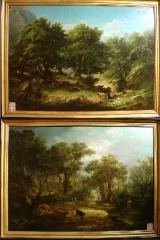 Pair of large 19th French Romantic Paintings