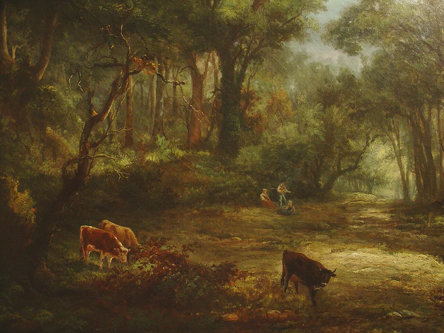 Pair of large 19th French Romantic Paintings