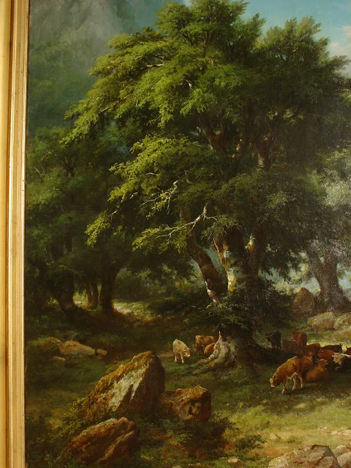 Pair of large 19th French Romantic Paintings