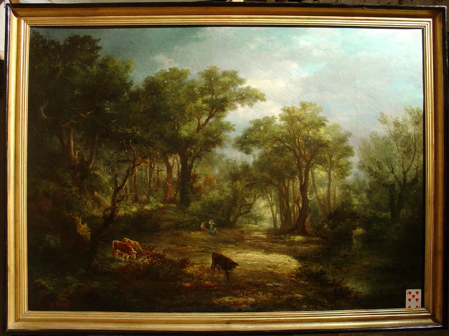 Pair of large 19th French Romantic Paintings