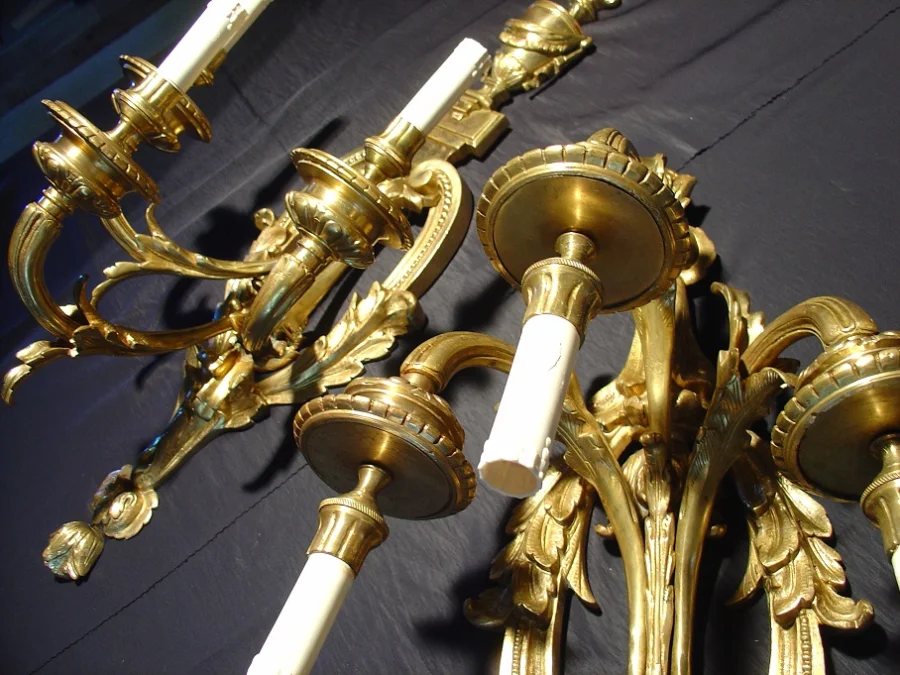 Pair of 19th century bronze sconces