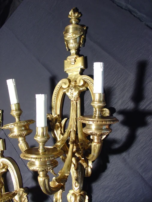 Pair of 19th century bronze sconces