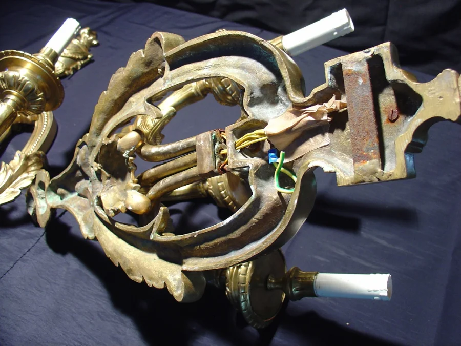 Pair of 19th century bronze sconces