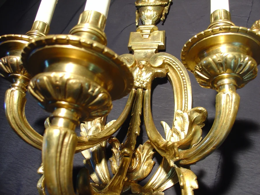 Pair of 19th century bronze sconces
