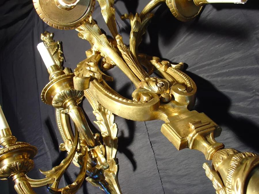 Pair of 19th century bronze sconces