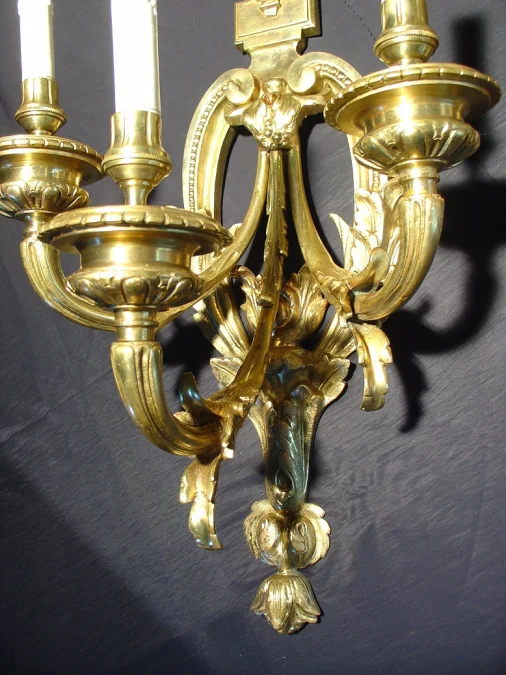Pair of 19th century bronze sconces