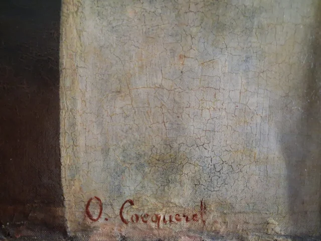 Gran Naturaleza Muerta con Salmón – J.O. de Cocquerel (1838–1903) — Restauré
