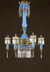 Lustre en opaline bleue Napoléon III