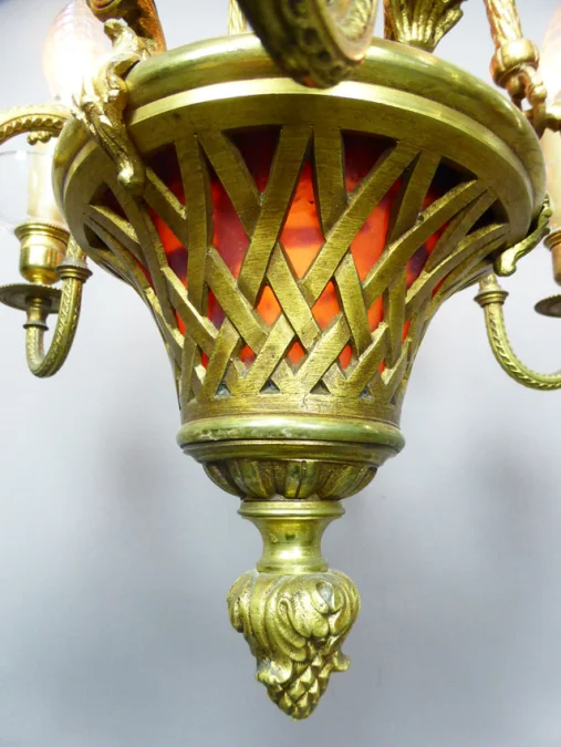 Lustre en bronze XIX