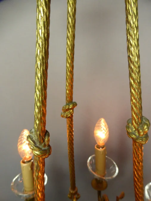 Lustre en bronze XIX