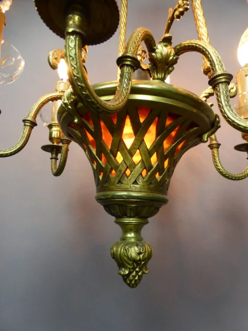 Lustre en bronze XIX