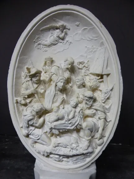 Moulage en plâtre, La nativité, XXe
