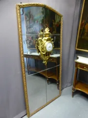 LOUIS XVI PERIOD MIRROR WITH CLOCK