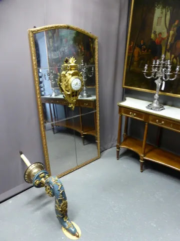 LOUIS XVI PERIOD MIRROR WITH CLOCK