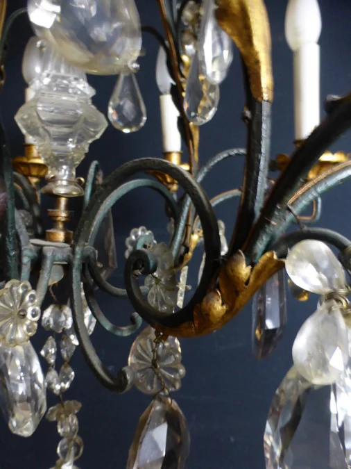 lustre fer forgé et doré