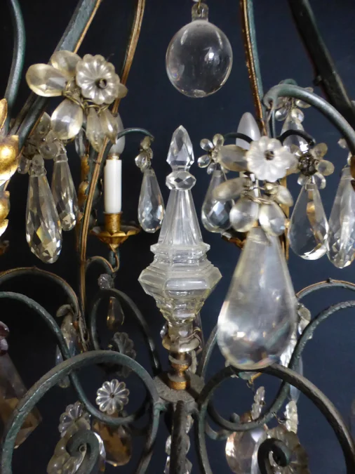 lustre fer forgé et doré