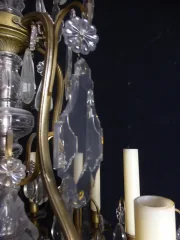 Grand Lustre Cristal Et Bronze XIX