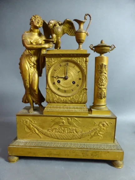 Pendule Empire En Bronze Doré