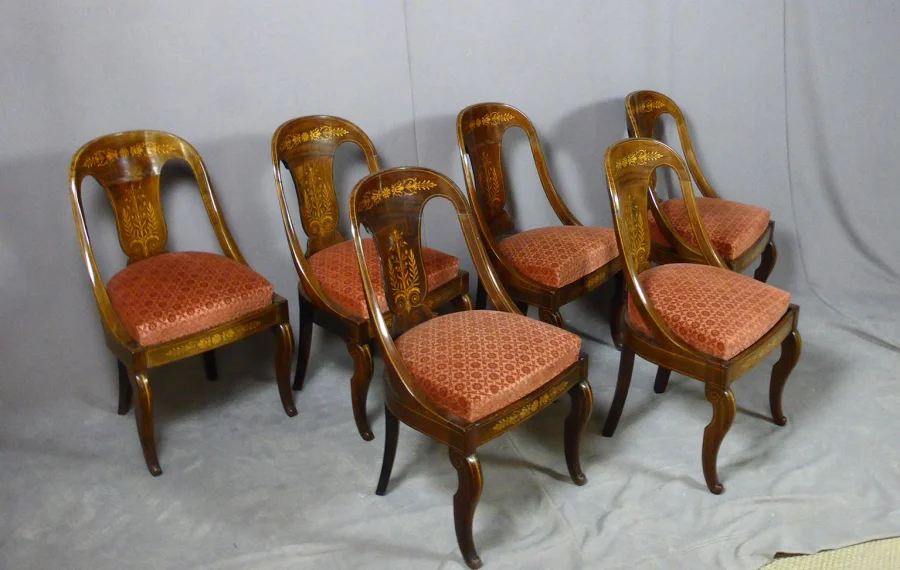 "Suite De Six Chaises Charles X Estampillées