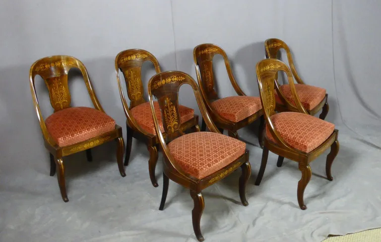 "Suite De Six Chaises Charles X Estampillées