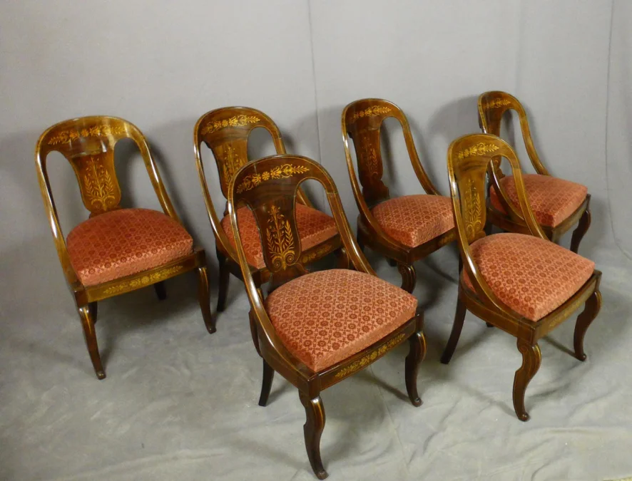 "Suite De Six Chaises Charles X Estampillées