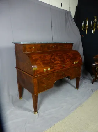 Bureau Cylindre En Acajou XIX