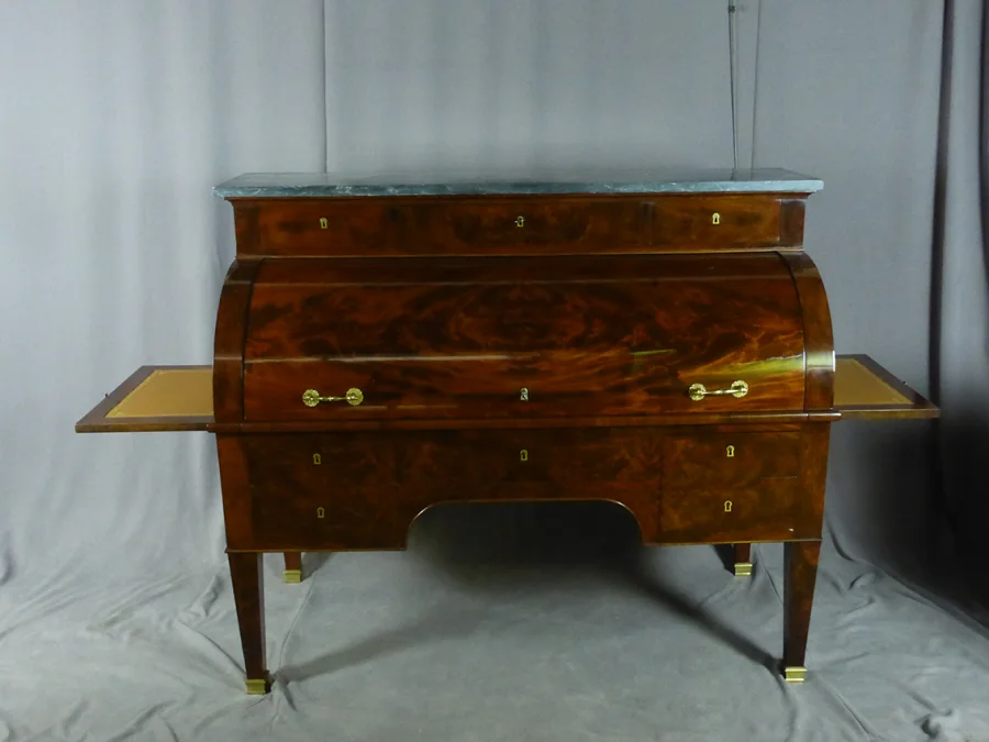 Bureau Cylindre En Acajou XIX