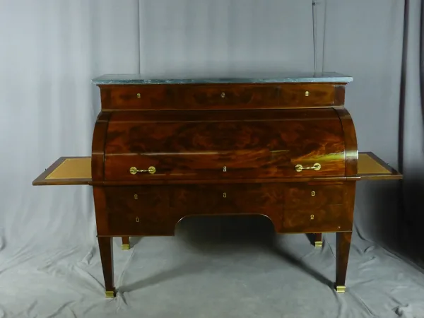 Bureau Cylindre En Acajou XIX