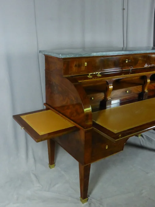 Bureau Cylindre En Acajou XIX