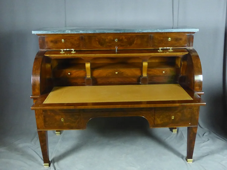 Bureau Cylindre En Acajou XIX