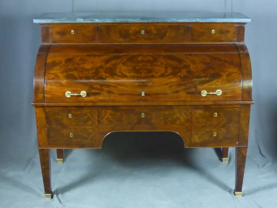 Bureau Cylindre En Acajou XIX