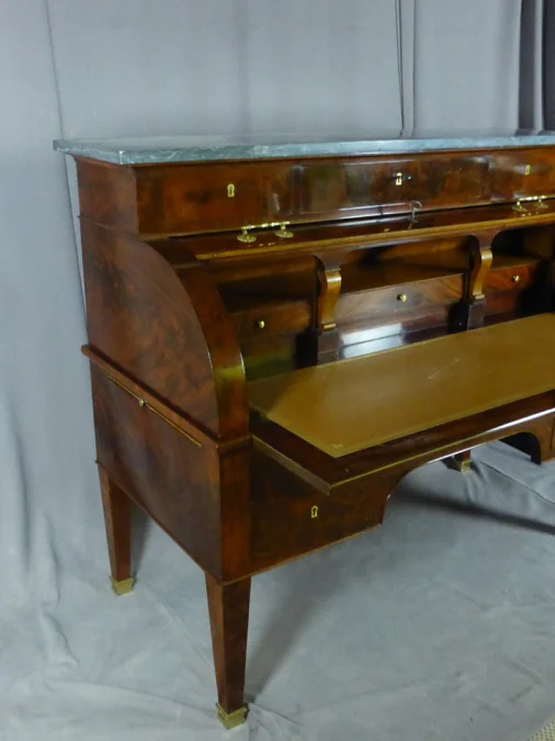 Bureau Cylindre En Acajou XIX