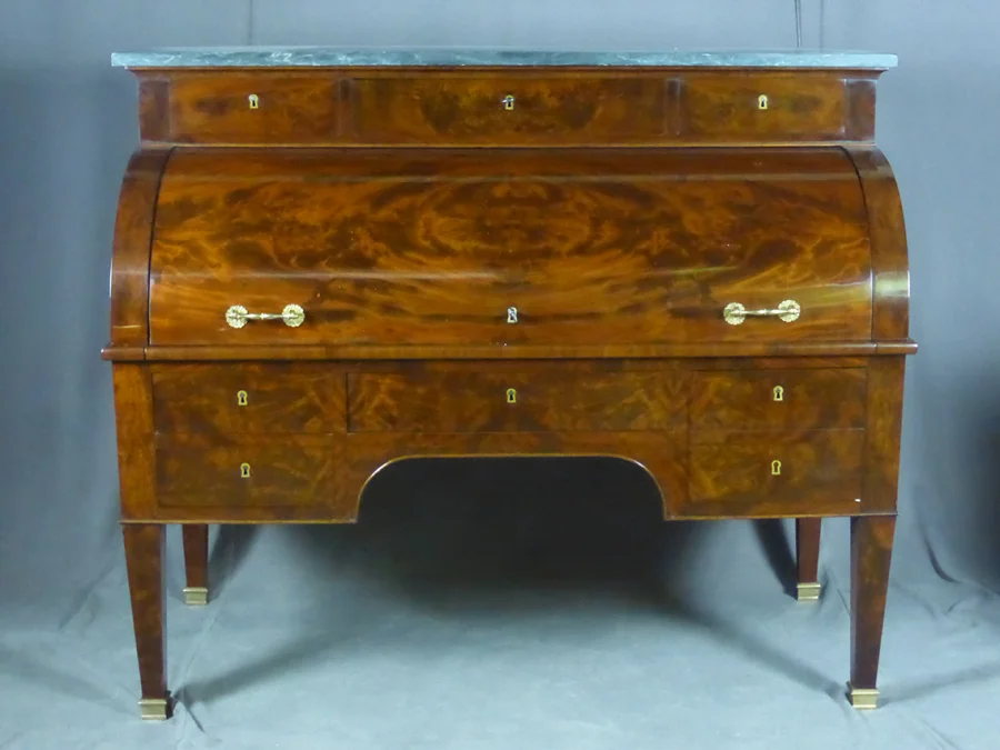 Bureau Cylindre En Acajou XIX