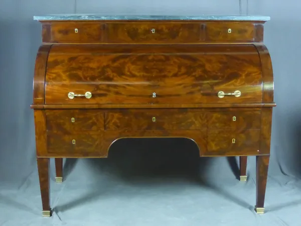 Bureau Cylindre En Acajou XIX
