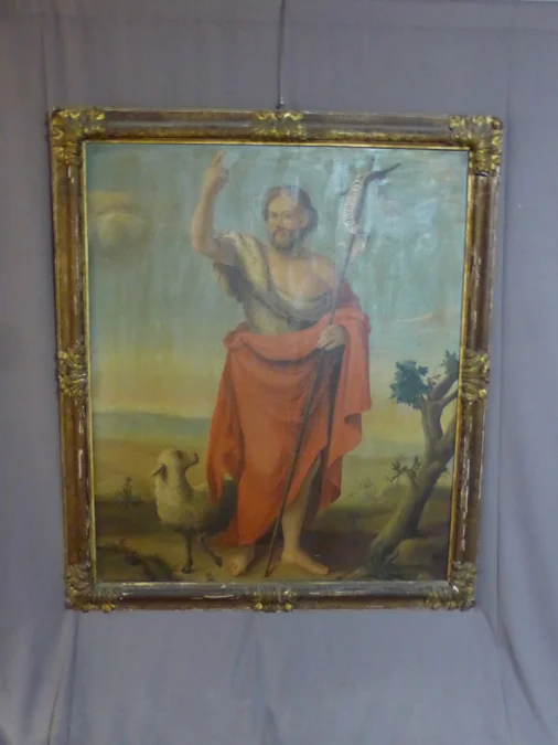 19. JAHRHUNDERT 0IL AUF LEINWAND DES HEILIGEN JOHANNES DEM TÄUFER