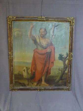Tableau XIX Saint Jean Baptiste et l'agneau mystique cadre XVII