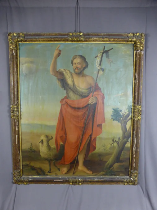 19. JAHRHUNDERT 0IL AUF LEINWAND DES HEILIGEN JOHANNES DEM TÄUFER