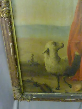 Tableau XIX Saint Jean Baptiste et l'agneau mystique cadre XVII