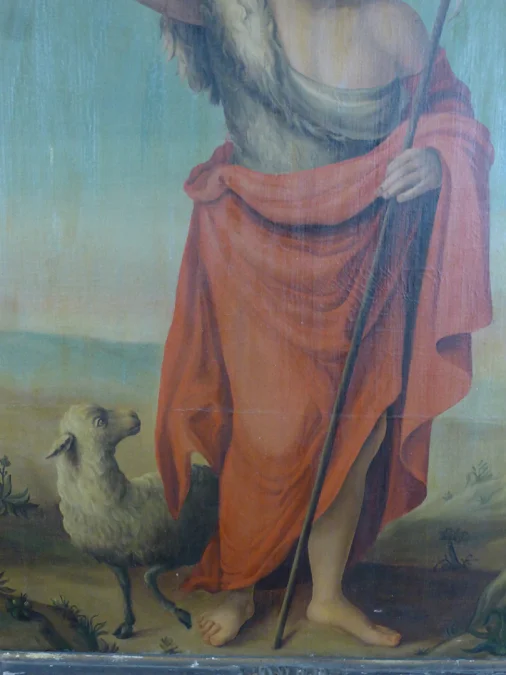 19. JAHRHUNDERT 0IL AUF LEINWAND DES HEILIGEN JOHANNES DEM TÄUFER
