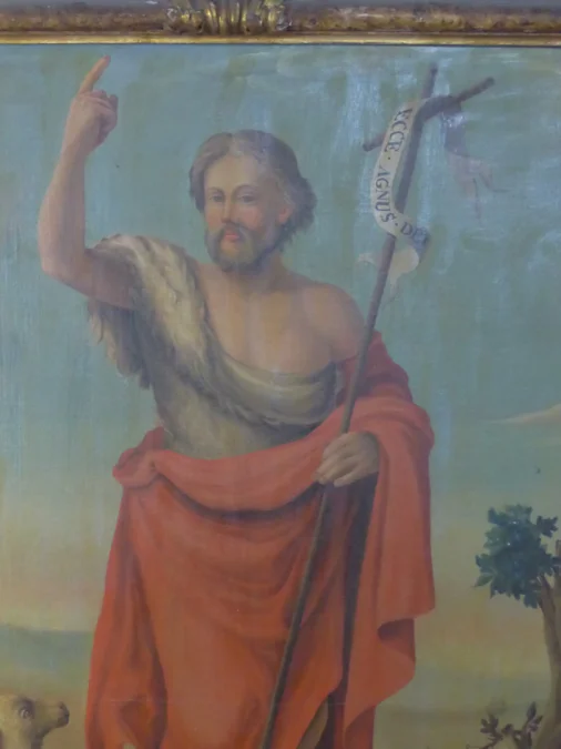 19. JAHRHUNDERT 0IL AUF LEINWAND DES HEILIGEN JOHANNES DEM TÄUFER