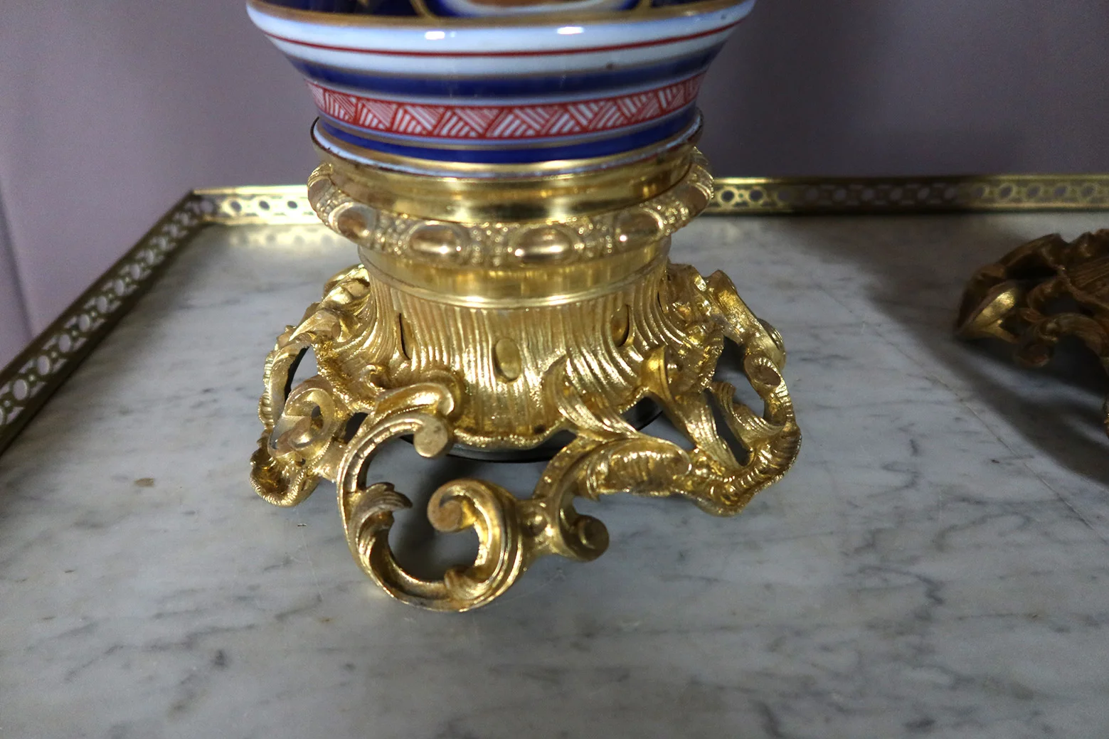 "Paire De Lampes En Porcelaine Et Bronze Doré XIX"