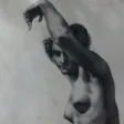 "Fusain Milieu XIX Académie De Femme , Signé Et Daté"