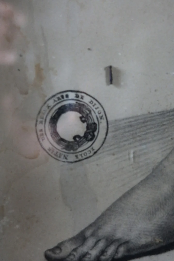 "Fusain Milieu XIX Académie De Femme , Signé Et Daté"