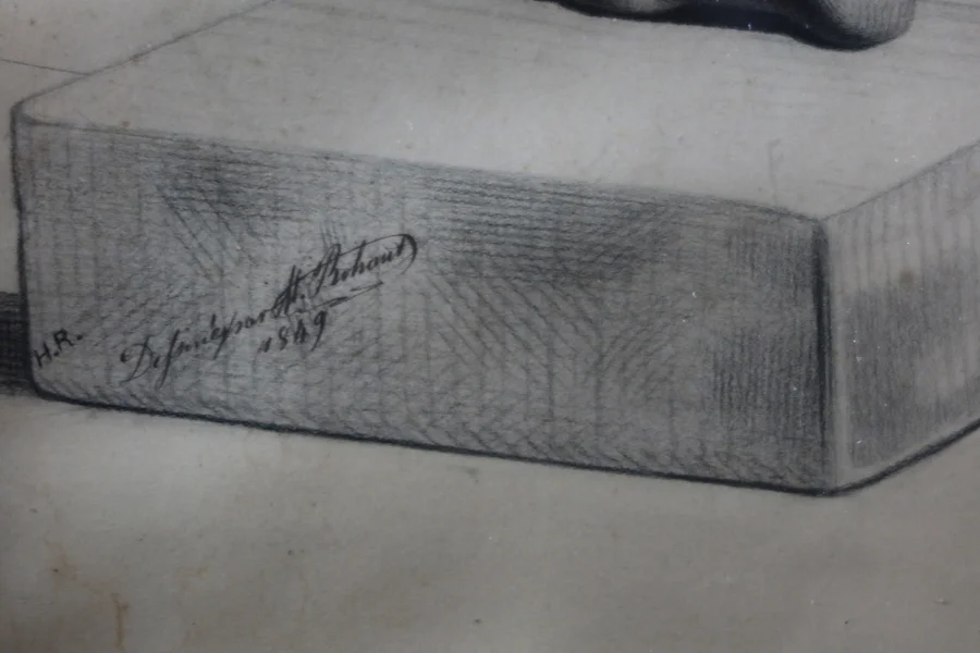 DIBUJO AL CARBÓN firmado por Henry ROHAUT