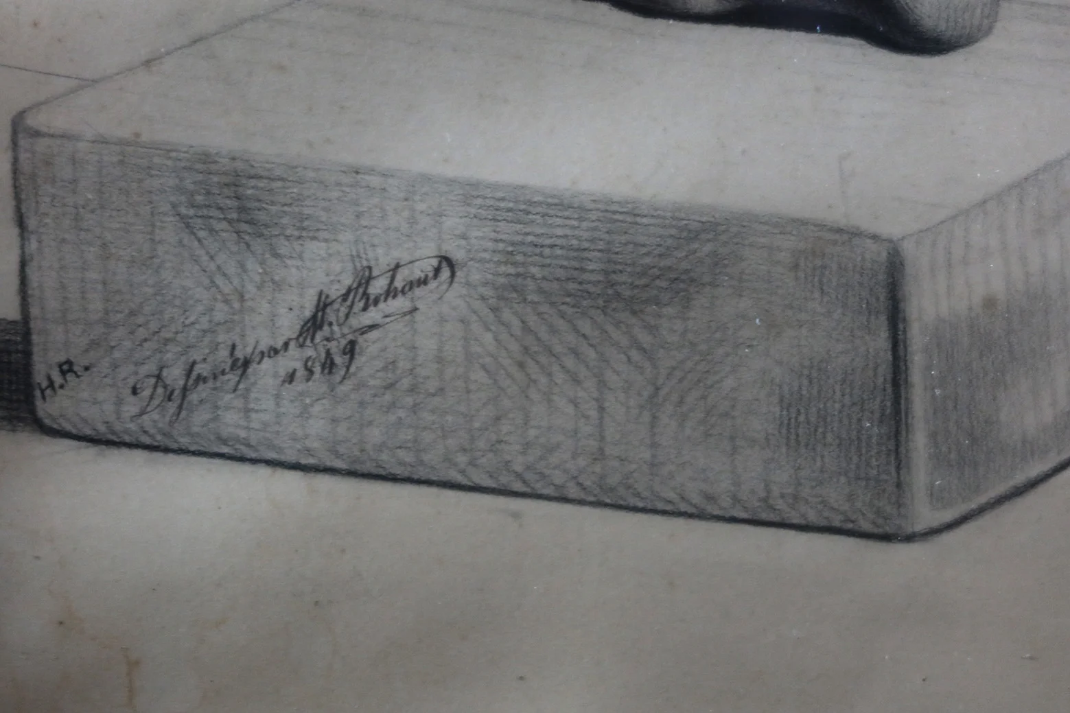 "Fusain Milieu XIX Académie d'Homme , Signé Et Daté"