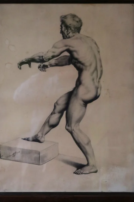 DIBUJO AL CARBÓN firmado por Henry ROHAUT
